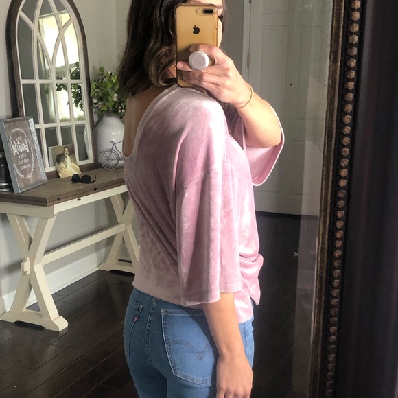 We the Free mauve velvet tee shirt blouse top - Picture 11 of 12